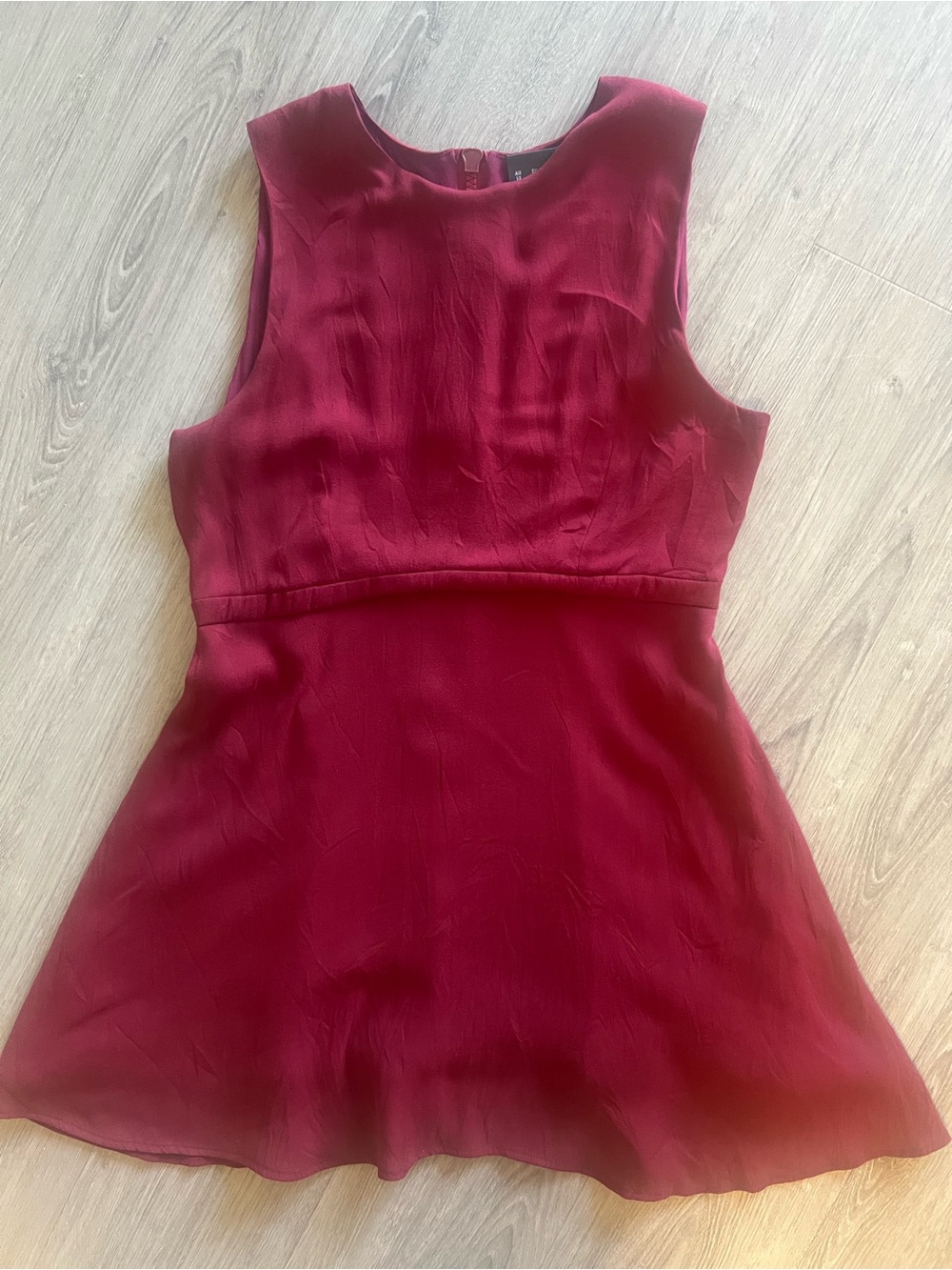 Sleeveless Wine Red Mini Dress - Elegant A-Line
